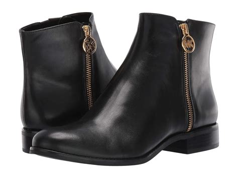 michael kors black leather booties|Michael Kors black flat boots.